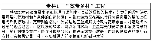 專(zhuān)欄1  “寬帶鄉村”工程