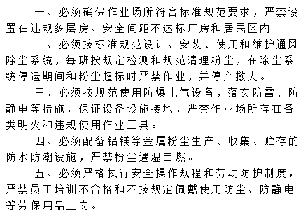 《嚴防企業(yè)粉塵爆炸五條規定》條文釋義