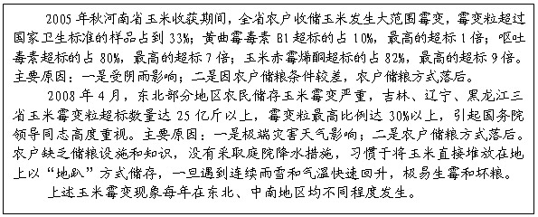 專(zhuān)欄1：部分省份農戶(hù)儲糧霉變案例 