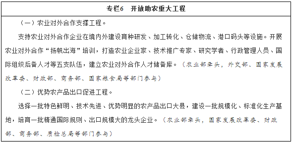 專(zhuān)欄6　開(kāi)放助農重大工程
