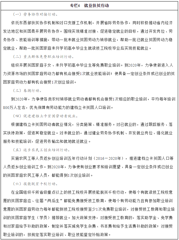 專(zhuān)欄6　就業(yè)扶貧行動(dòng)