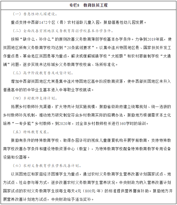 專(zhuān)欄8　教育扶貧工程