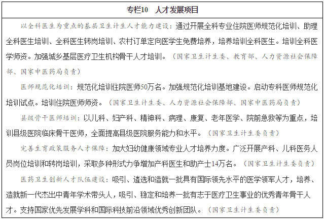 專(zhuān)欄10　人才發(fā)展項目