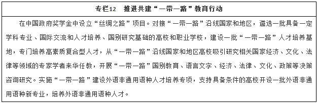 推進(jìn)共建“一帶一路”教育行動(dòng)