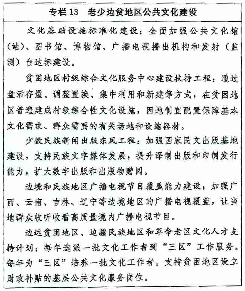老少邊貧地區公共文化建設
